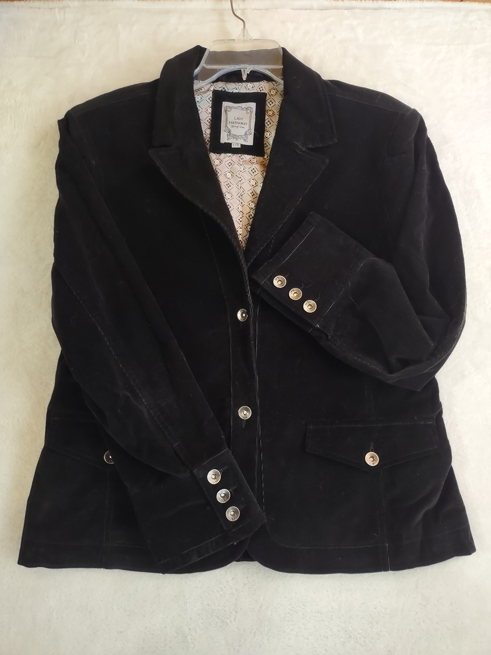 Lady Hathaway Black Corduroy Blazer Jacket Y2K Business Goth